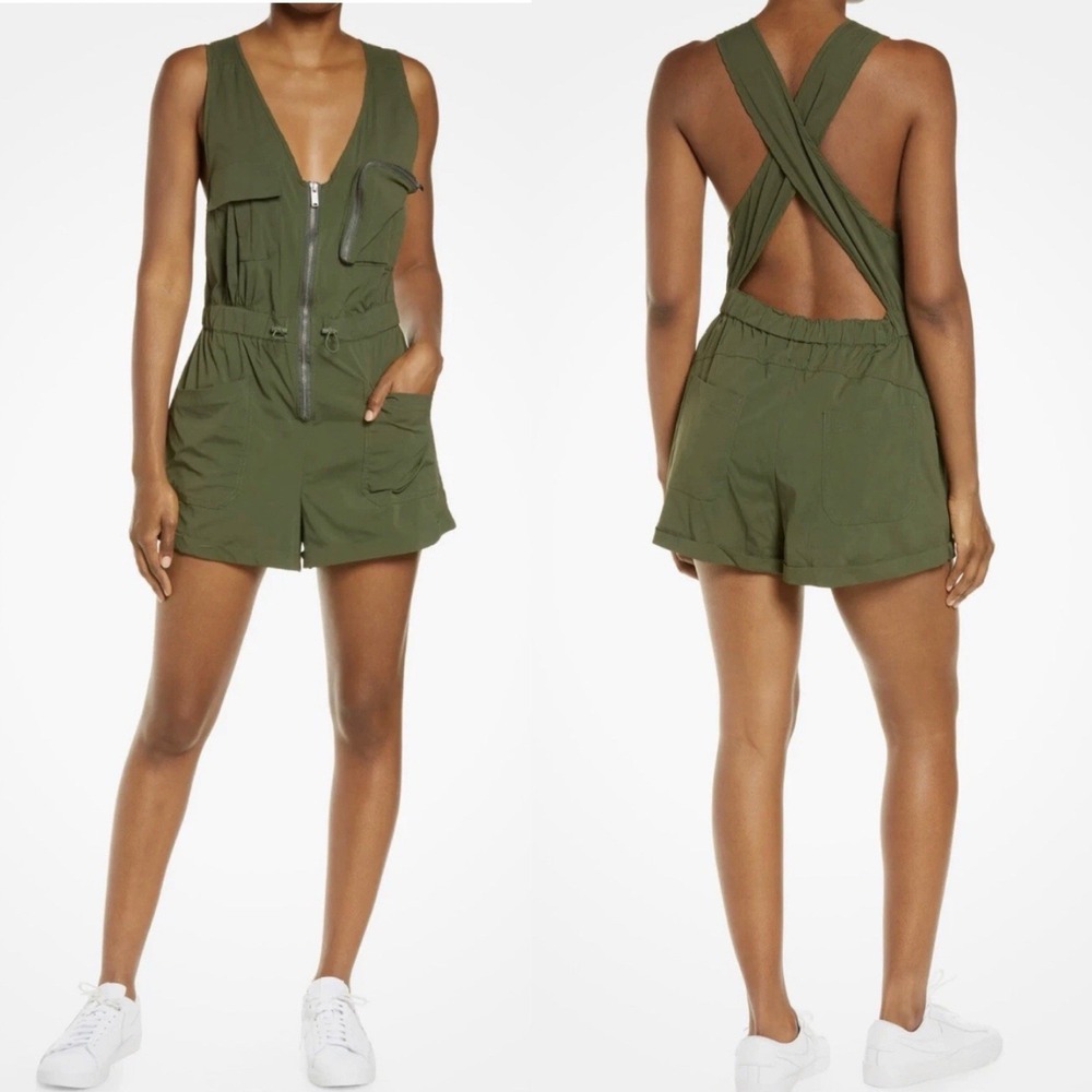 Free People Olive Green Romper